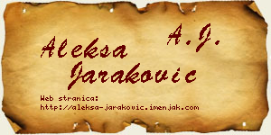 Aleksa Jaraković vizit kartica